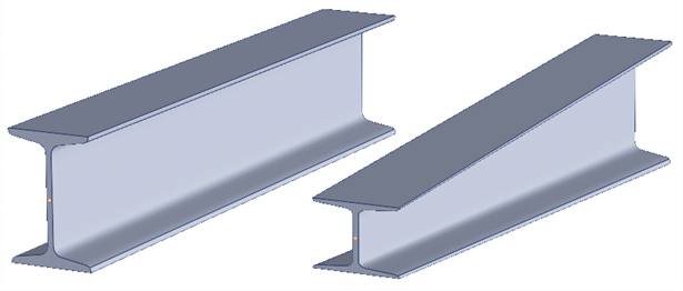 An example of tapered I-beam supports.